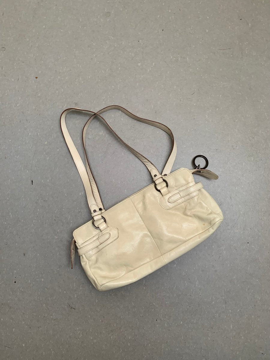 Beige leather shoulder bag - own it vintage99003