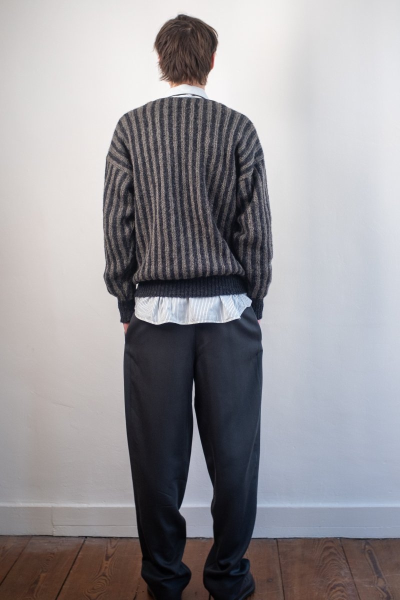 Black and grey wool cardigan - own it vintageW2509