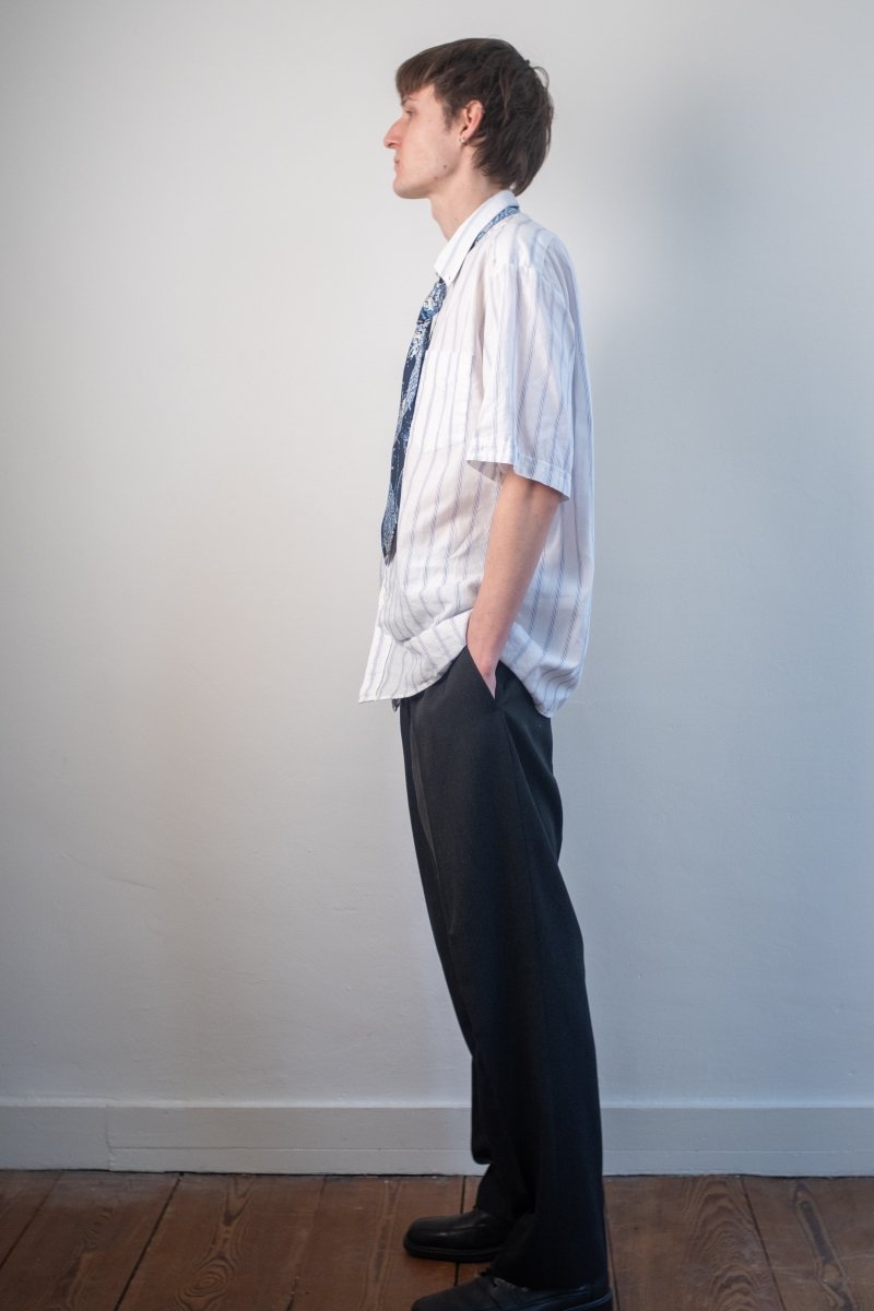 Blue printed tie - own it vintageW2397