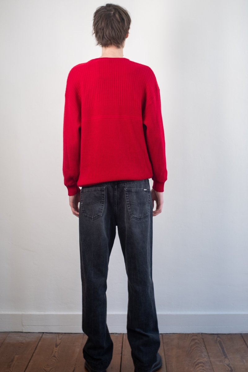 Red knitted sweater - own it vintageW2514