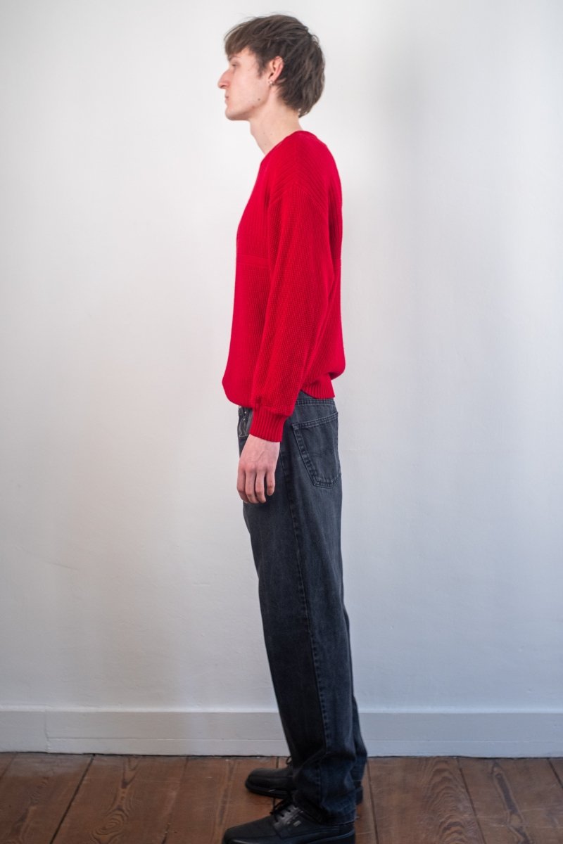 Red knitted sweater - own it vintageW2514