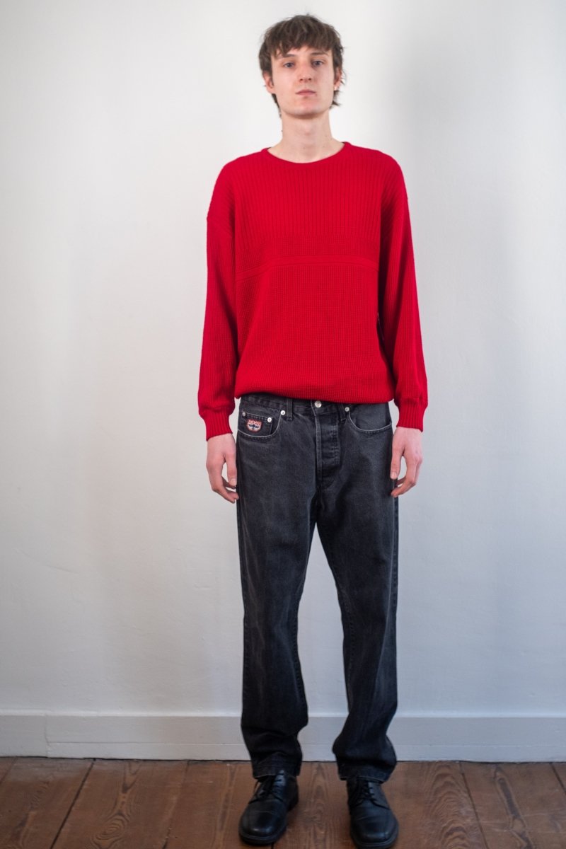 Red knitted sweater - own it vintageW2514