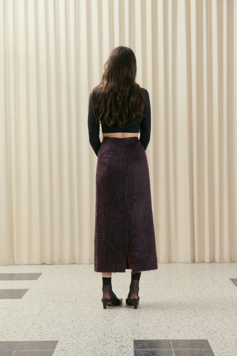 Textured bordeaux skirt - own it vintage04005