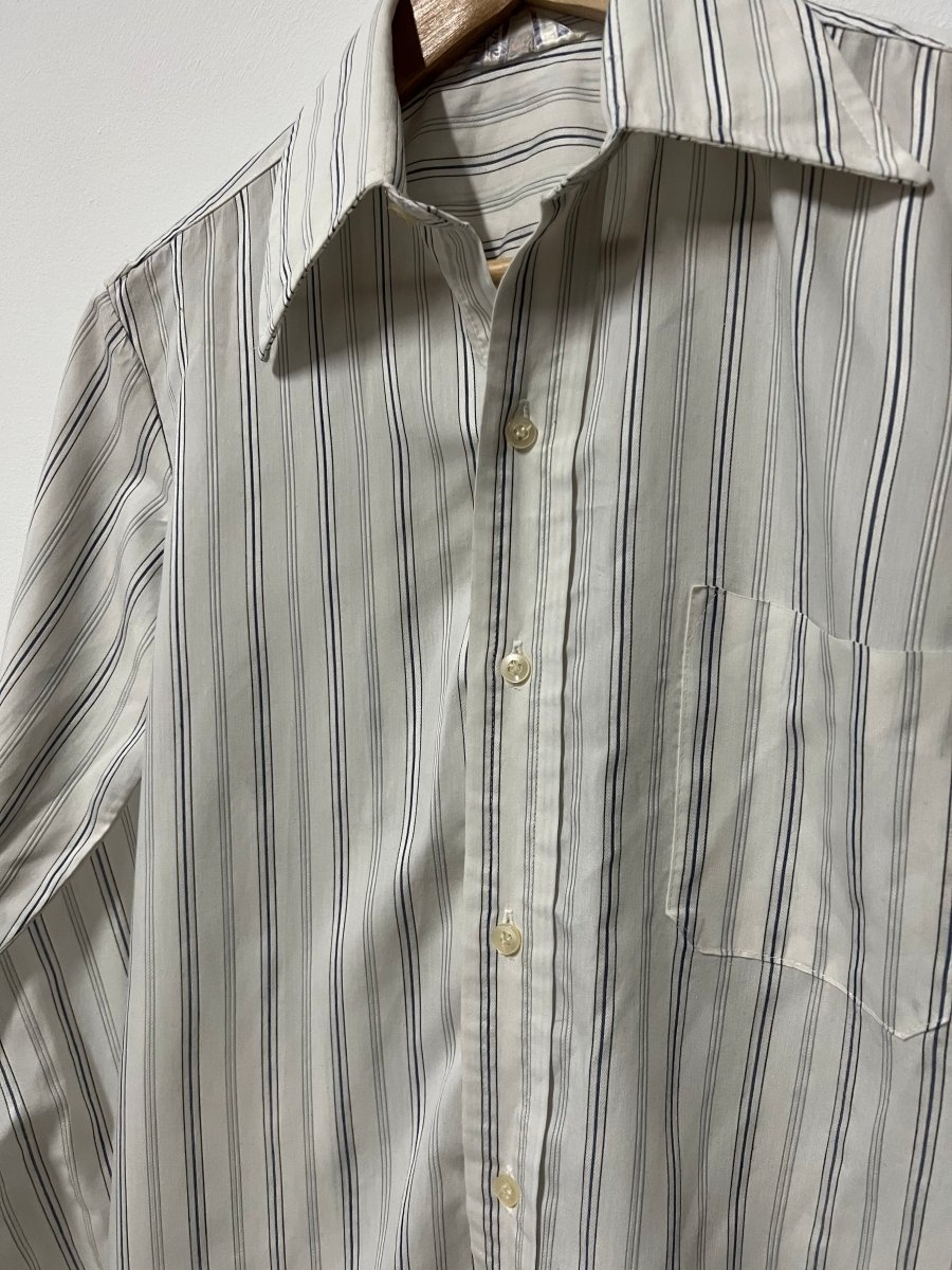 White striped shirt with purple and grey stripes - own it vintage01010