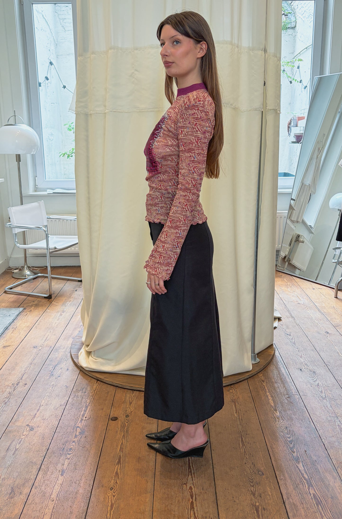Maroon Patterned Top