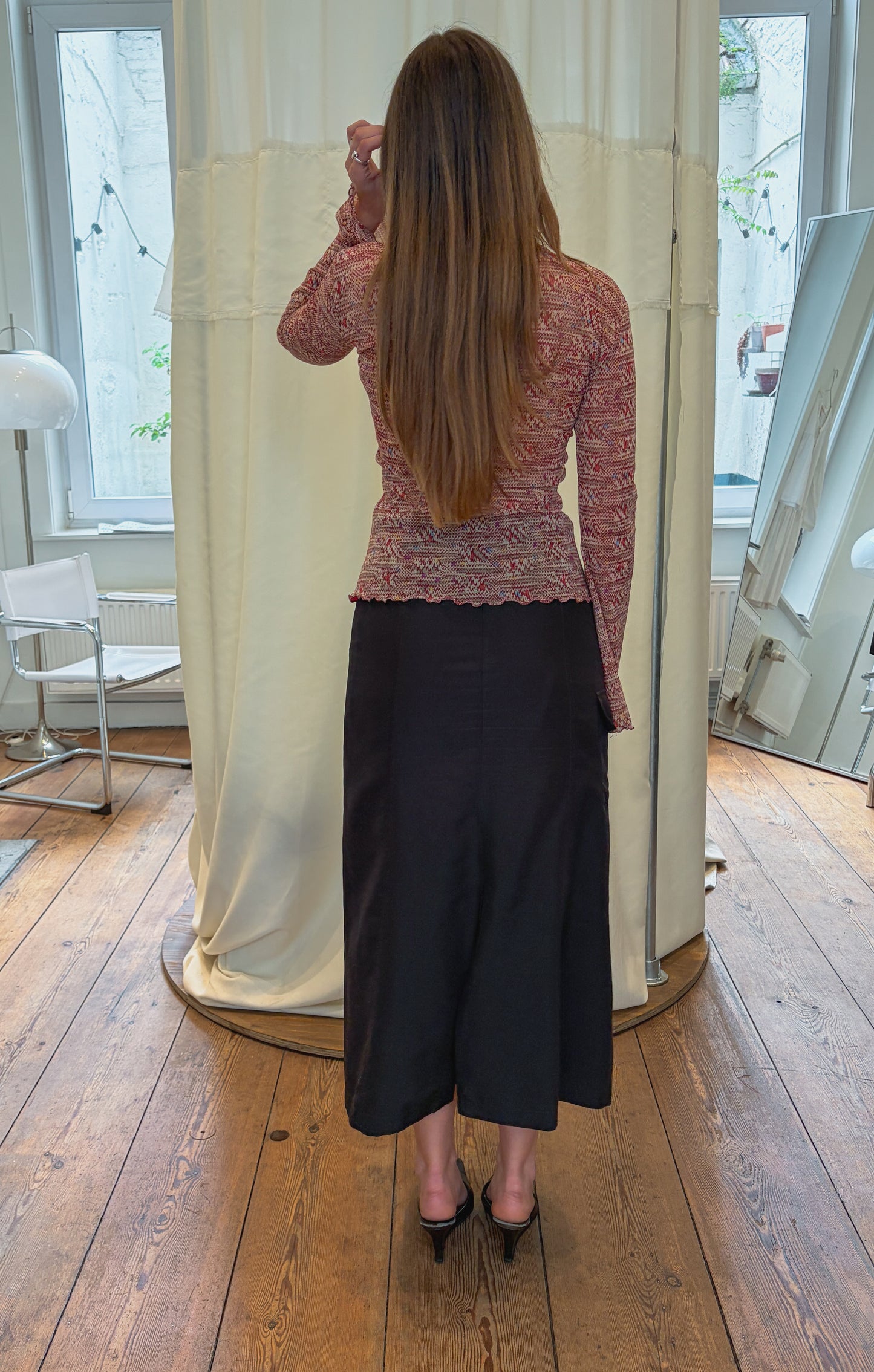 Maroon Patterned Top