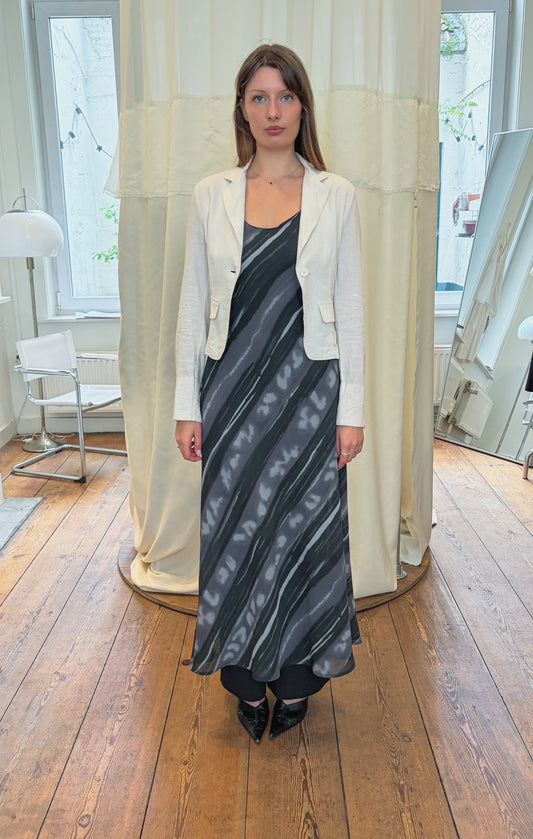 Black & Grey Tie-Dye Maxi Dress