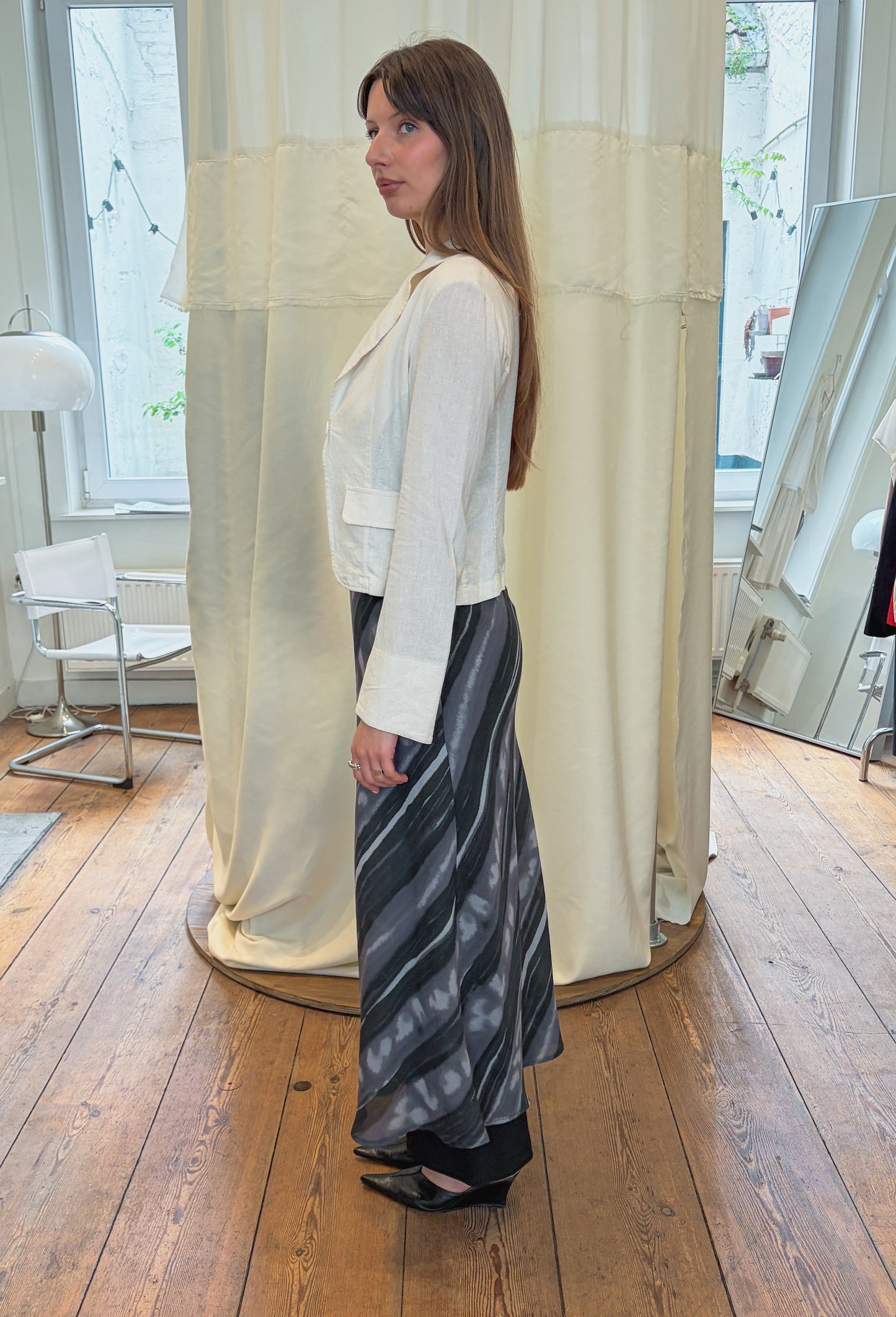 Black & Grey Tie-Dye Maxi Dress