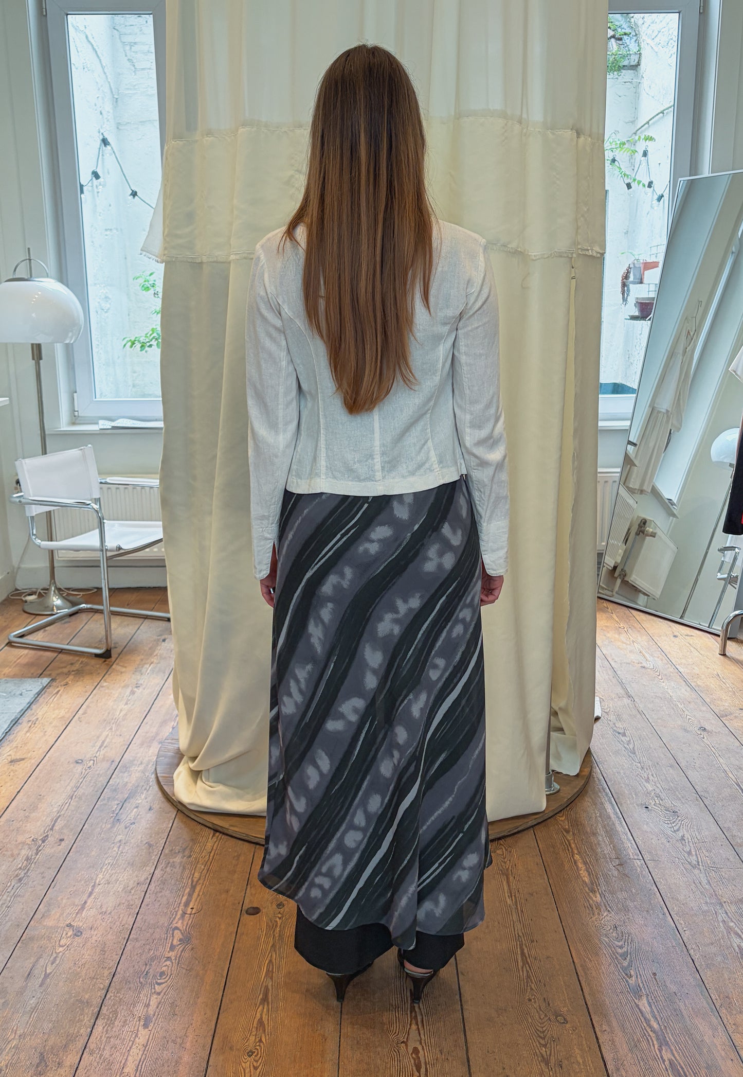 Black & Grey Tie-Dye Maxi Dress