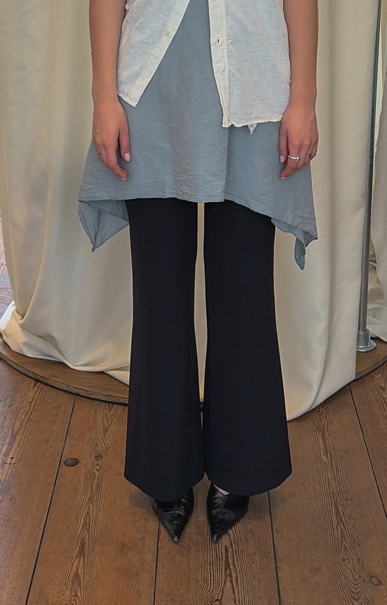 Black Pinstripe Trousers