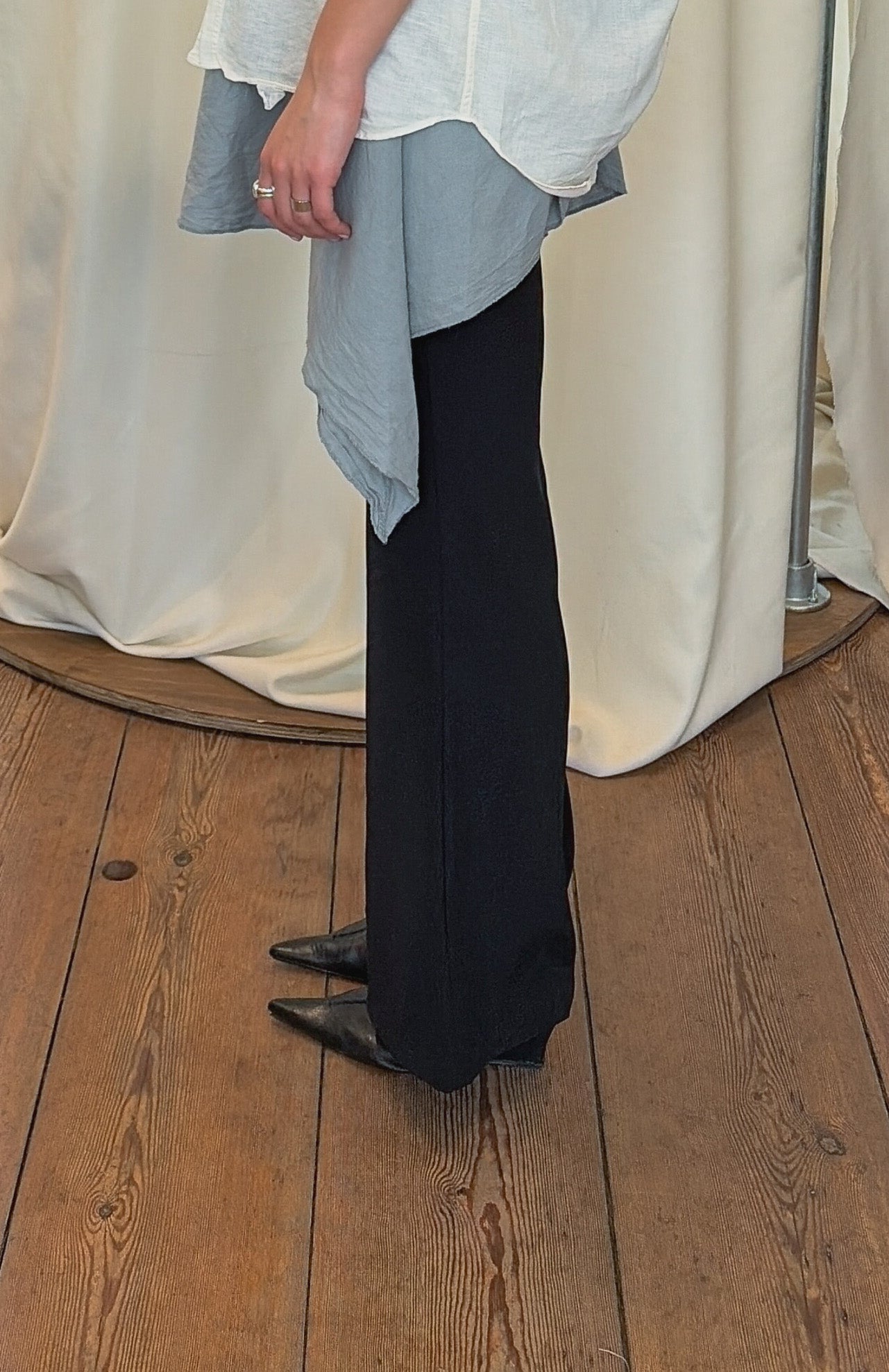 Black Pinstripe Trousers