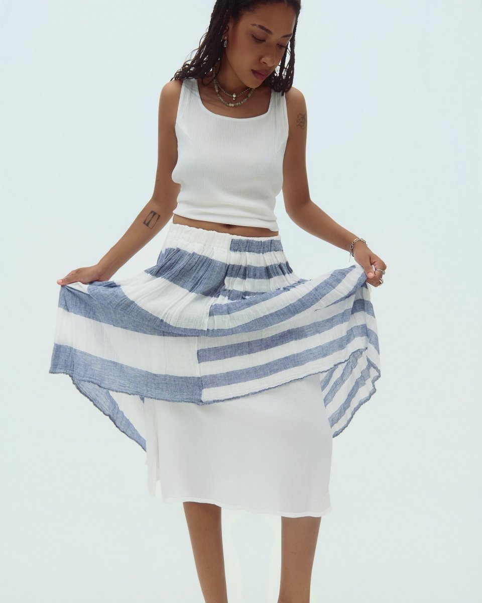 assymetric striped skirt - own it vintage1565