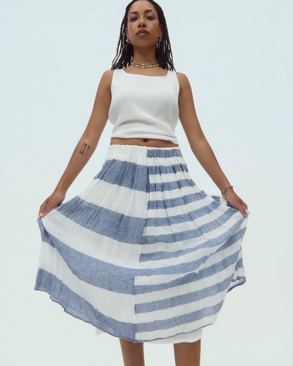assymetric striped skirt - own it vintage1565