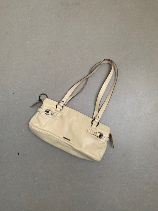 Beige leather shoulder bag - own it vintage99003