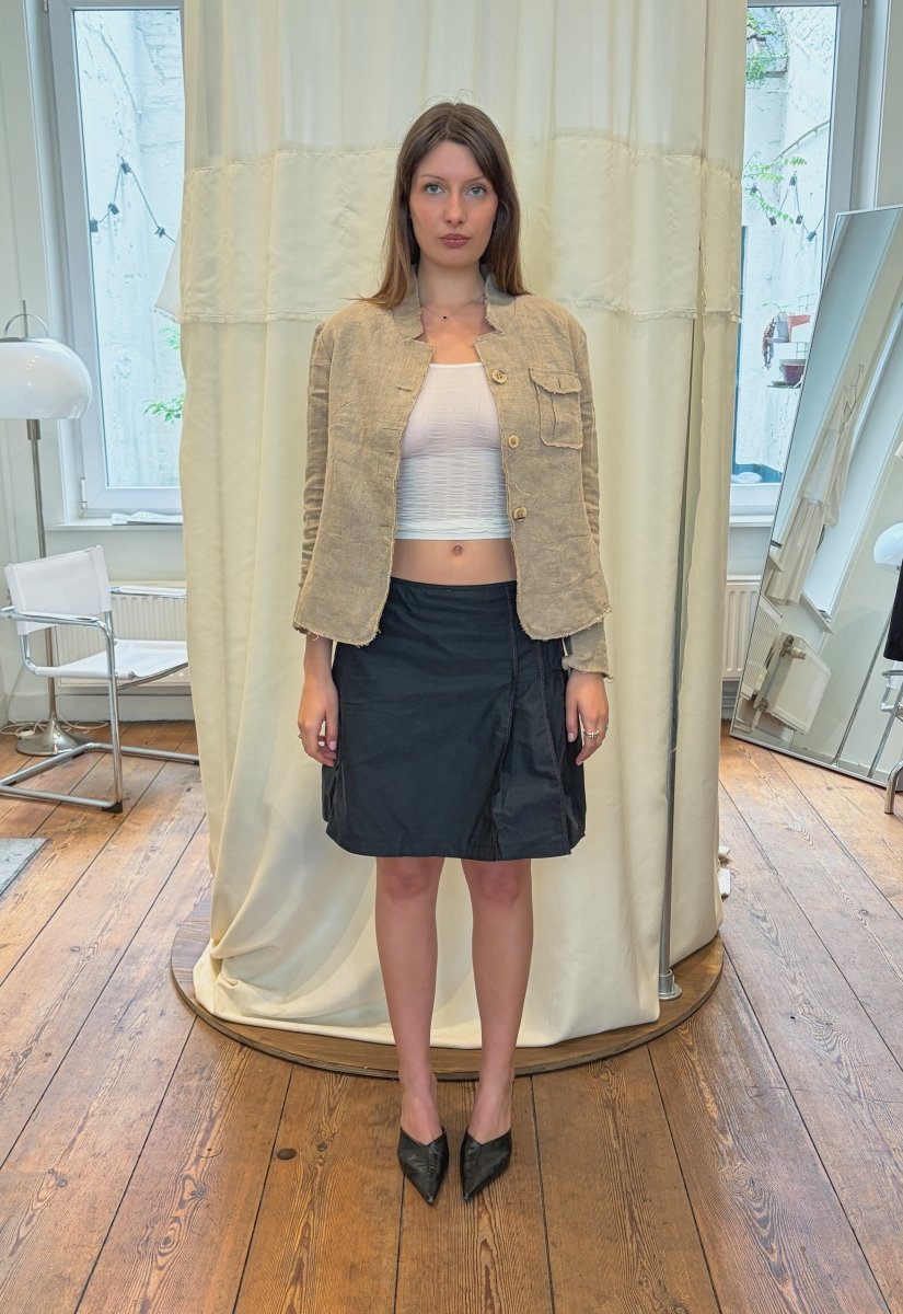 Beige Linen Jacket - own it vintage4923