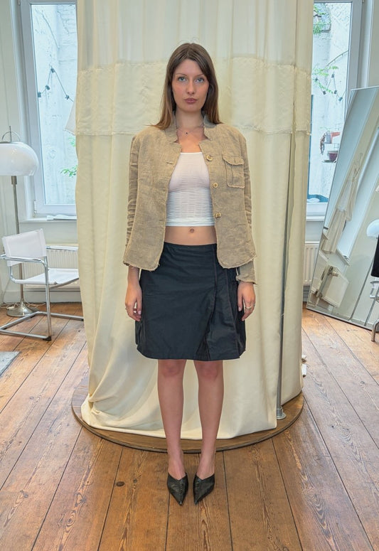 Beige Linen Jacket - own it vintage4923