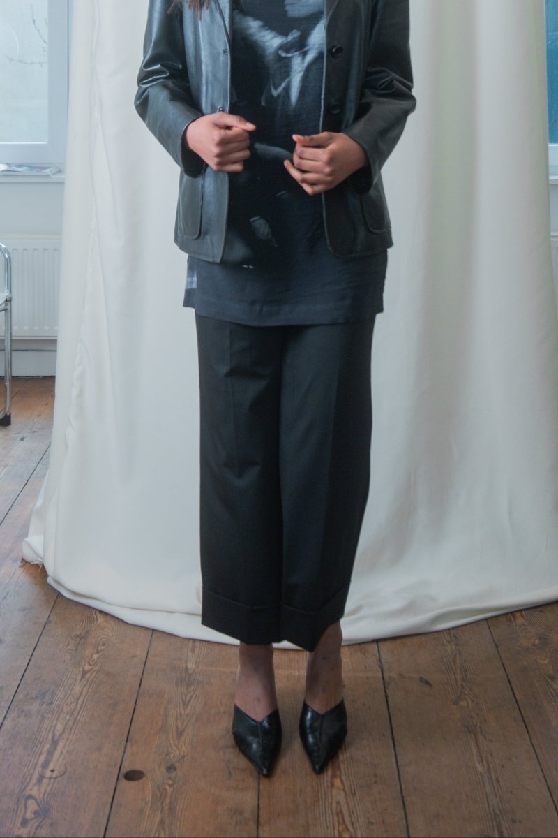 Black culotte trousers - own it vintage4552