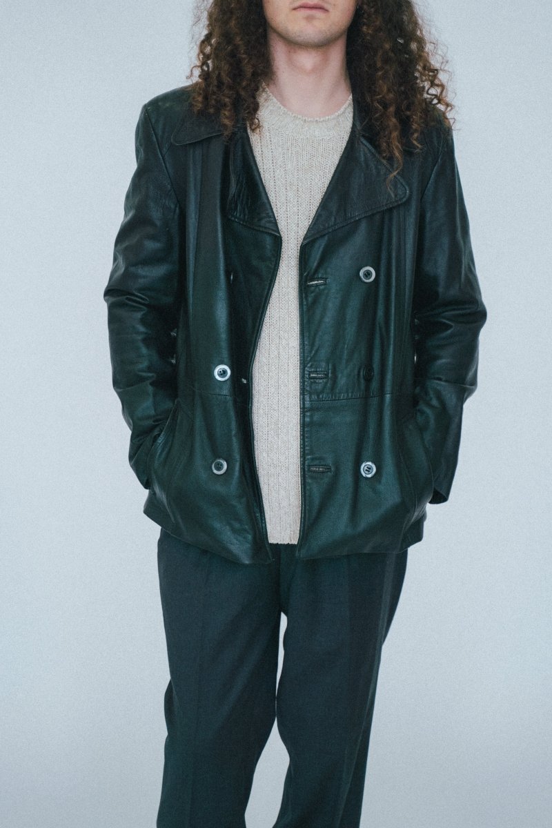 Black leather coat - own it vintage3552