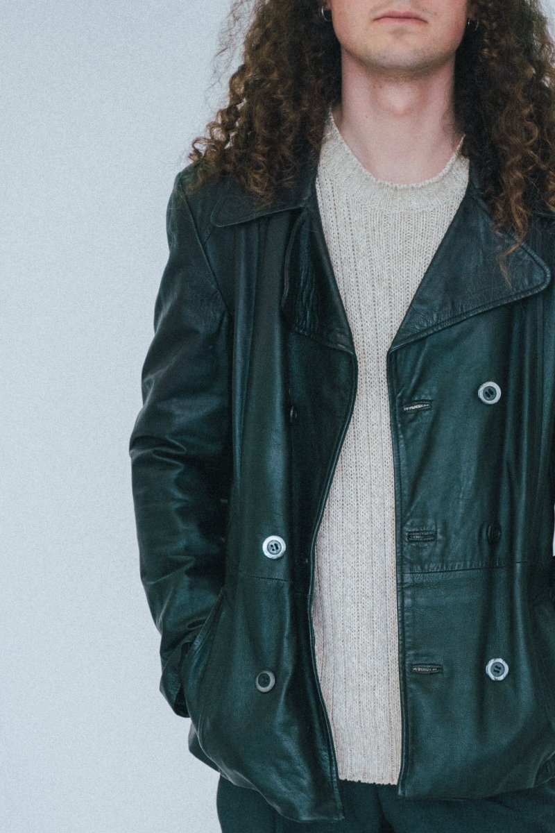 Black leather coat - own it vintage3552