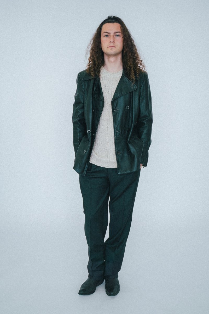 Black leather coat - own it vintage3552