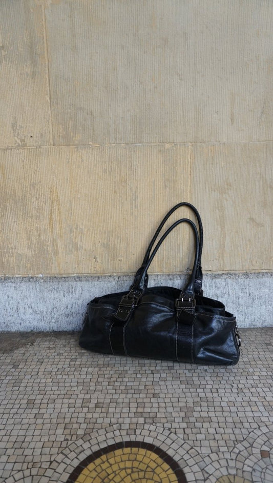 Black leather shoulder bag - own it vintage99004