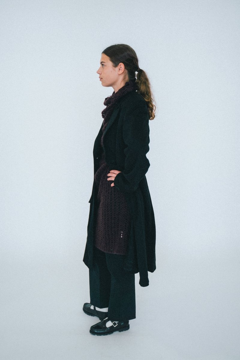 Black Wool dubble breasted coat - own it vintage3577