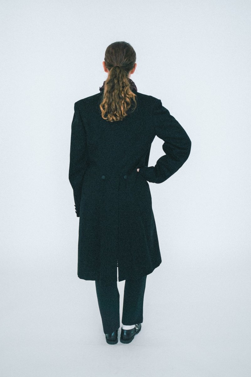 Black Wool dubble breasted coat - own it vintage3577