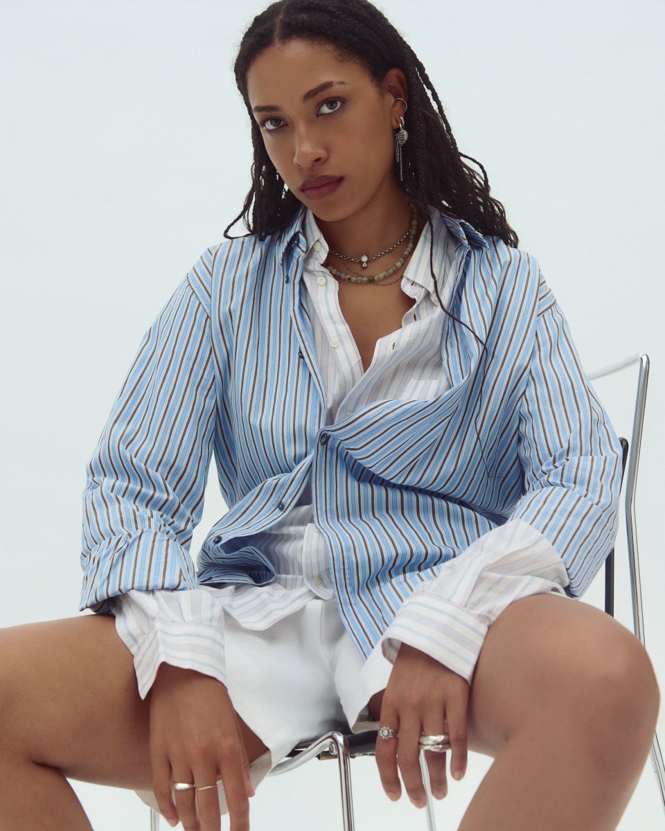 Blue shirt with stripes - own it vintage2951