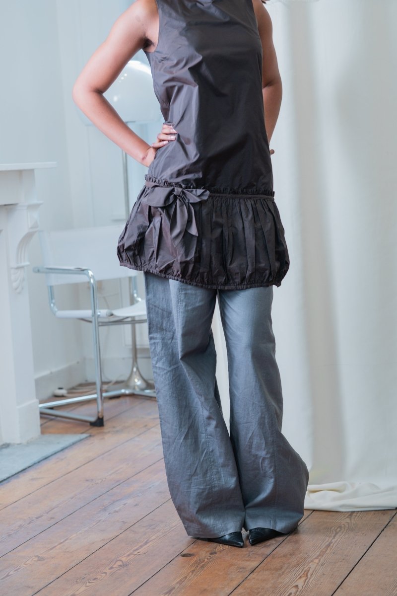Brown balloon skirt dress - own it vintage4396