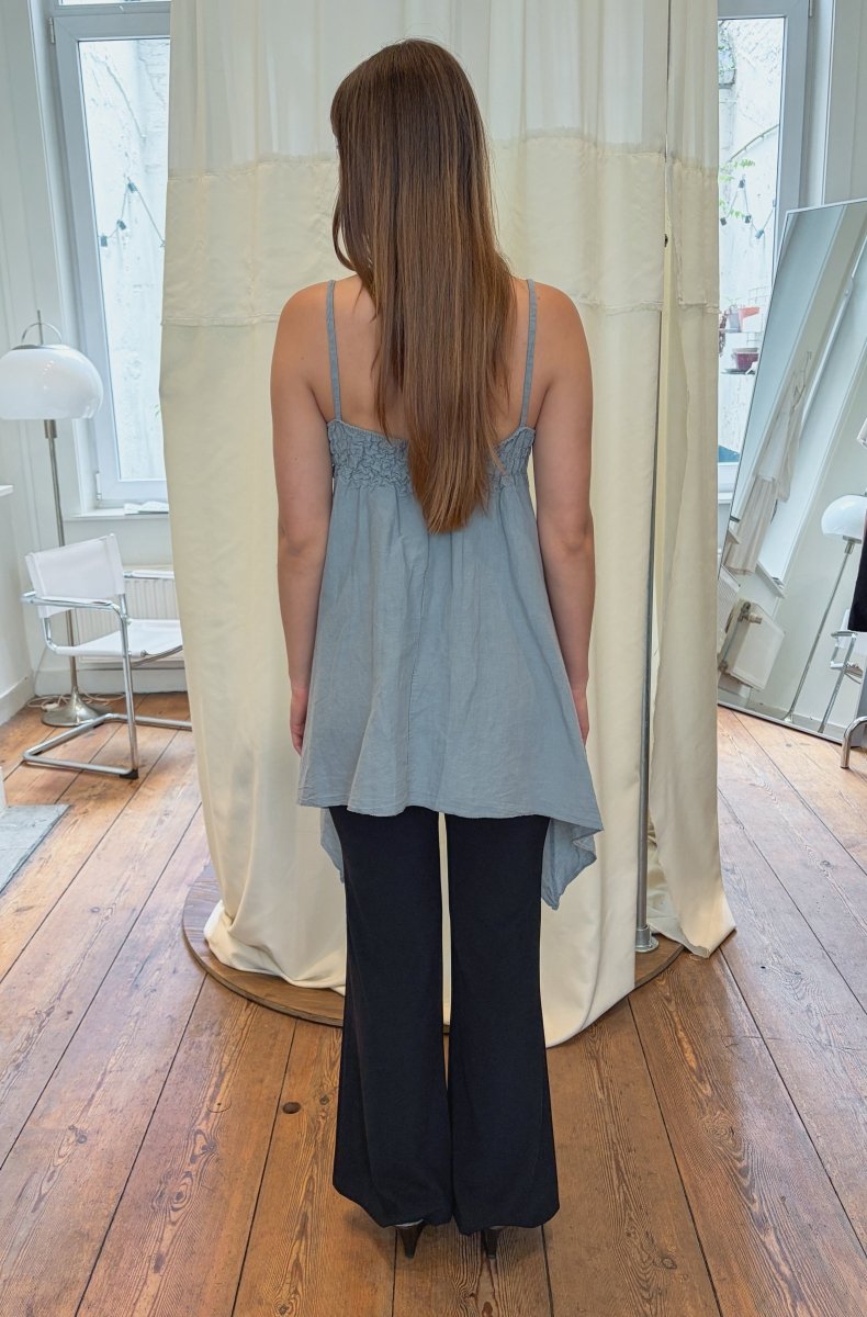 Dusty blue Linen Tunic - own it vintage4914