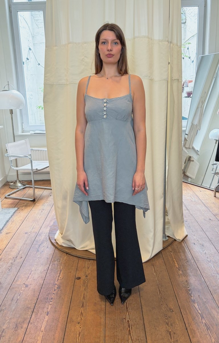 Dusty blue Linen Tunic - own it vintage4914