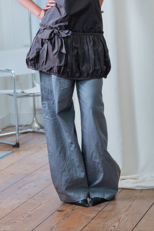Grey linen trousers - own it vintage4554