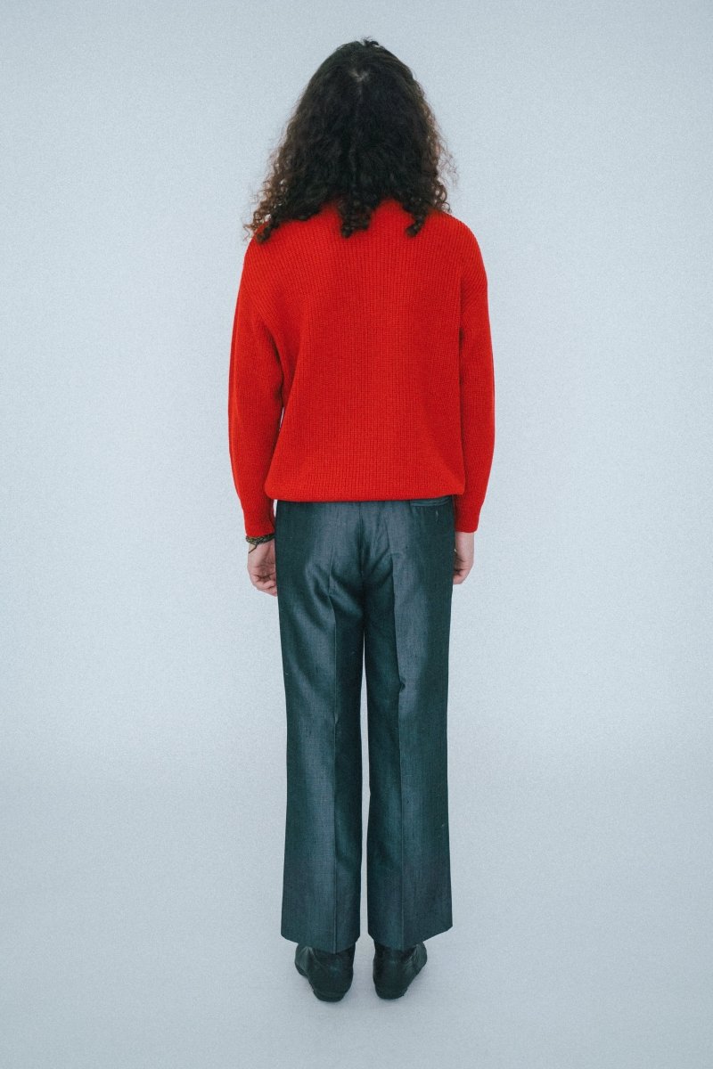 Red knitted sweater with buttons - own it vintage1010